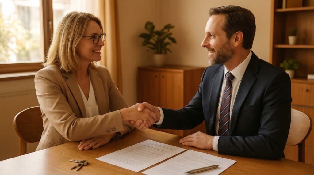 Handschlag beim Immobilienverkauf – persönliche und faire Abwicklung